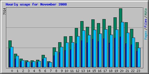 Hourly usage for November 2008