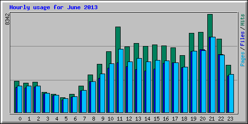 Hourly usage for June 2013