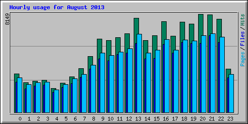 Hourly usage for August 2013