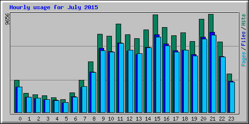 Hourly usage for July 2015