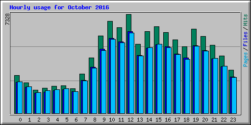 Hourly usage for October 2016