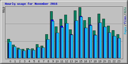 Hourly usage for November 2016