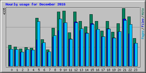 Hourly usage for December 2016