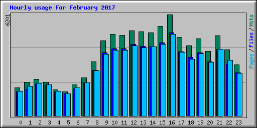 Hourly usage for February 2017