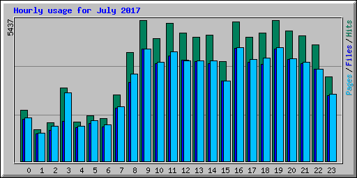 Hourly usage for July 2017