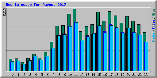 Hourly usage for August 2017