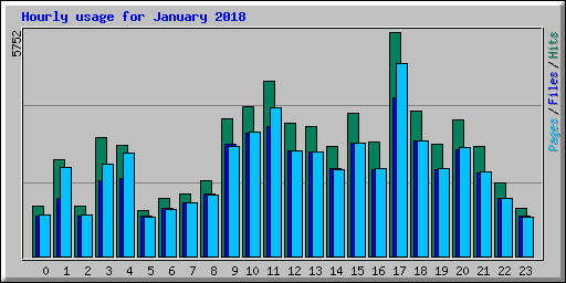 Hourly usage for January 2018