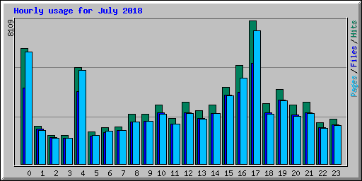 Hourly usage for July 2018