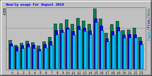 Hourly usage for August 2018