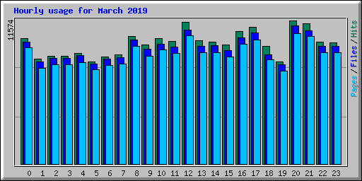 Hourly usage for March 2019