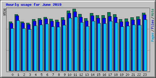 Hourly usage for June 2019