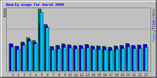 Hourly usage for March 2020