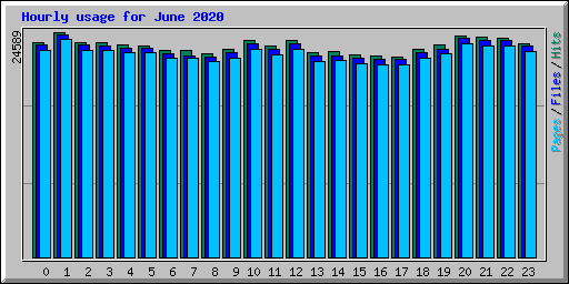 Hourly usage for June 2020